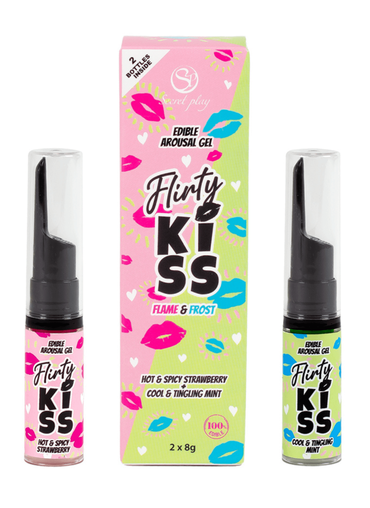 Gels pour Sexe Oral Fraise & Menthe  Flirty Kiss 2×8 gr Secret Play